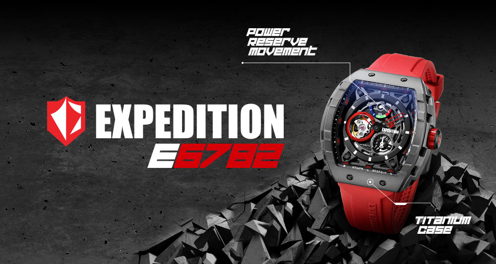 MEET THE NEW EXPEDITION E 6782 MPR - E 6782 WITH TITANIUM CASE AND AUTOMATIC MOVEMENT